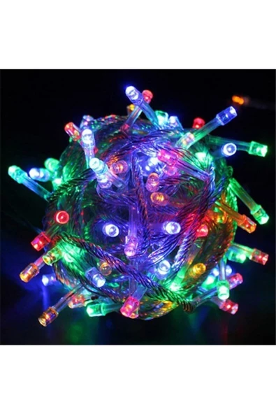Pazariz 10mt Rgb 100 Led Fişli Noel Parti Yılbaşı Ağaç Dekoratif Aydınlatma Lambası Animasyonlu Süsleme