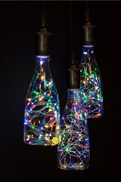 Pazariz 5mt Peri Rgb 50 Led Pilli Noel Parti Yılbaşı Ağaç Dekoratif Aydınlatma Lambası Animasyonlu Süsleme - Resim 3