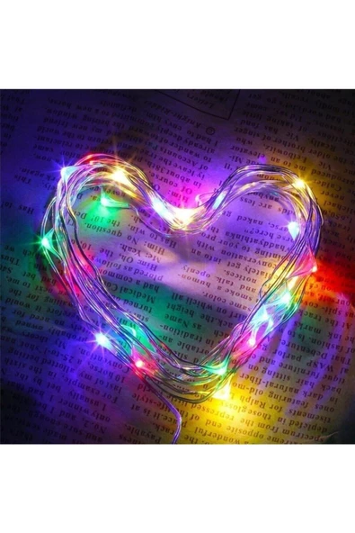 Pazariz 5mt Peri Rgb 50 Led Pilli Noel Parti Yılbaşı Ağaç Dekoratif Aydınlatma Lambası Animasyonlu Süsleme