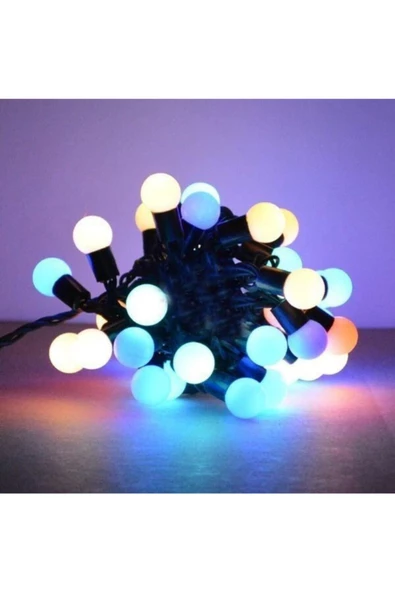 Pazariz 5mt Rgb 50 Led Fişli Noel Parti Yılbaşı Ağaç Dekoratif Aydınlatma Lambası Animasyonlu Süsleme