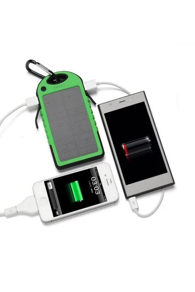 Pazariz 10000mah Solar Powerbank Şarj Aleti Mavi ürün görseli 1