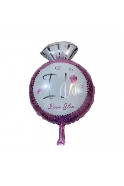 Pazariz Tek Taş Yüzük Figürlü Folyo Balon 18 Inç Pembe