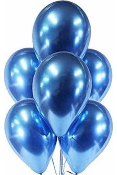 Pazariz Parti Krom Balon Mavi 100 Adet Balon - Resim 2