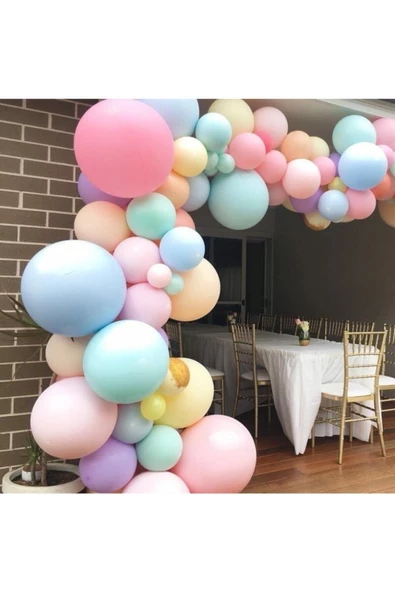 Pazariz Makaron Zincir Balon Seti Hazır Zincir Balon Aparat + Balon + 100 Makaron Balon - Resim 2