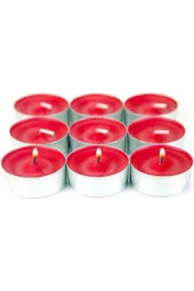 Pazariz T-light Mum Kırmızı Renk Tea Light Mum 25 Li