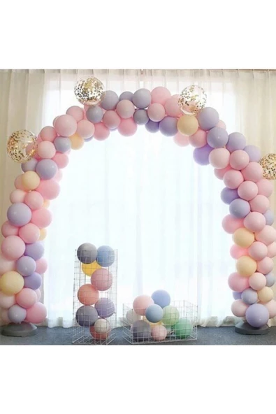 Pazariz Makaron Zincir Balon Seti Hazır Zincir Balon Aparat + Balon + 100 Makaron Balon - Resim 3