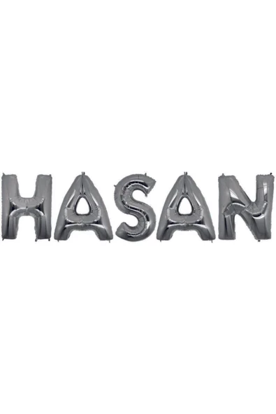 Pazariz Doğum Günü Hasan Gümüş Harf Folyo Balon Set 40cm