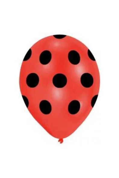 Pazariz Siyah Puantiyeli Kırmızı Balon 5'li Paket ürün görseli