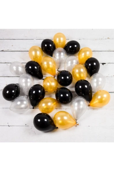 Pazariz Gold Siyah Renkler Mini Balon Paketi