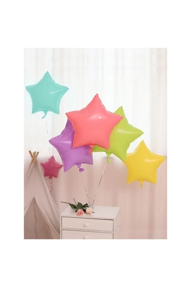 Pazariz 18 Inç Makaron Yıldız Folyo Balon Lila ürün görseli