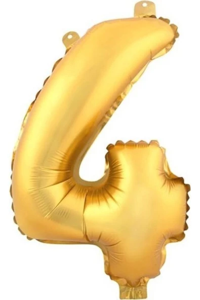 Pazariz 4 (gold) Rakam Folyo Balon - 90 Cm - Altın Folyo Rakam Balon