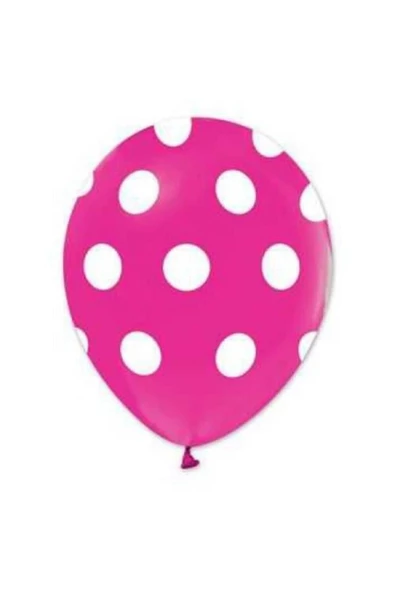 Pazariz Puantiyeli Fuşya Balon 5'li Paket
