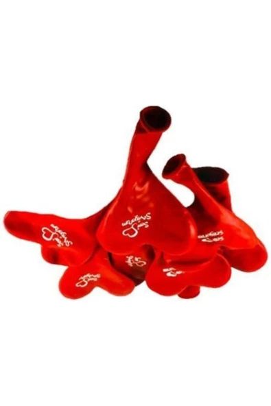 Pazariz Seni Seviyorum Yazılı 100 Lü Kalp Balon - Resim 3