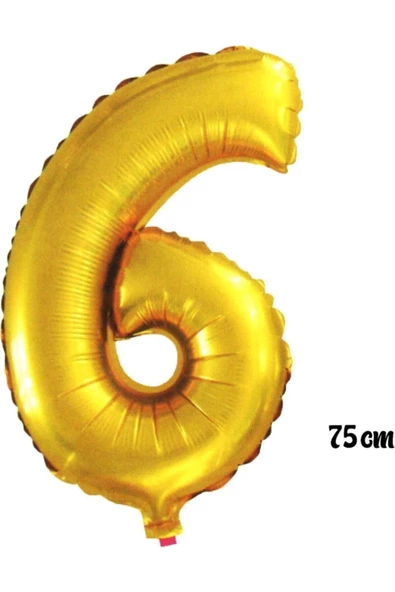 Pazariz 75 Cm 6 Rakam Folyo Balon Altın