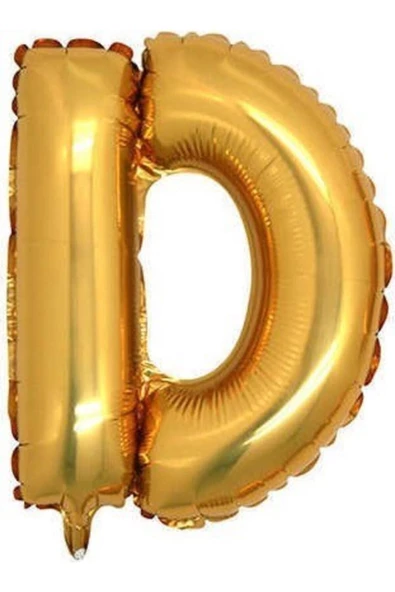 Pazariz Gold Renk Folyo Balon D Harfli Helyum Balon 100 Cm Dev Boy