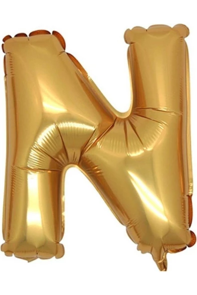 Pazariz N (gold) Harf Folyo Balon - 90 Cm - Altın Folyo Harf Balon