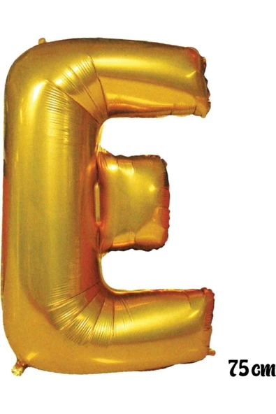 Pazariz 75 Cm E Harfi Folyo Balon Altın
