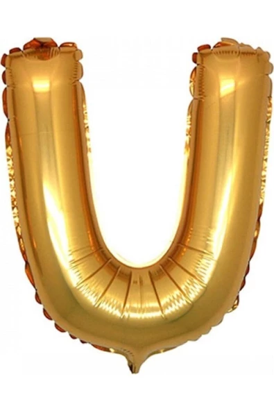 Pazariz U (gold) Harf Folyo Balon - 90 Cm - Altın Folyo Harf Balon