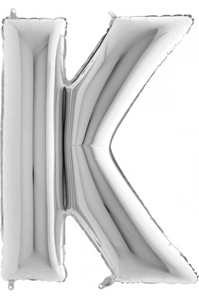 Pazariz K Harf Gümüş Folyo Balon 40 Inç 102cm - Resim 2
