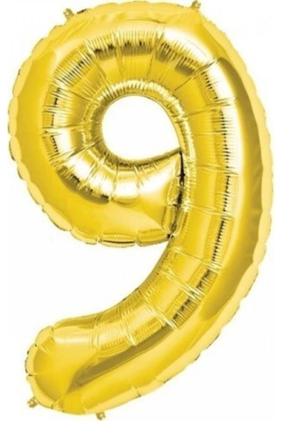 Pazariz Rakam Folyo Balon 9 Rakamı Büyük Boy Balon Altın Sarısı/dore 100cm