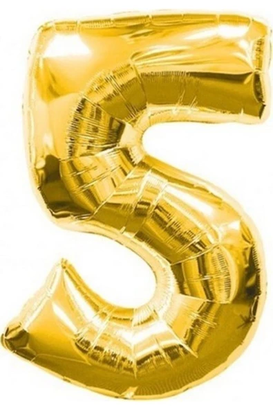 Pazariz Gold, Altın Rengi 5 Rakam Folyo Balon 100 Cm 40''