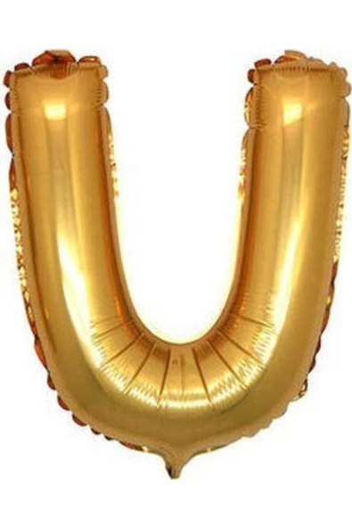 Pazariz Gold Renk Folyo Balon U Harfli Helyum Balon 100 Cm Dev Boy ürün görseli