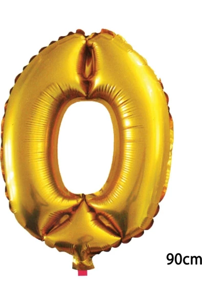 Pazariz 90 Cm 0 Rakamı Folyo Balon Altın ürün görseli