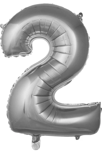 Pazariz Balon 2 Rakam 76 Cm Gümüş Folyo Balon 34 Inc