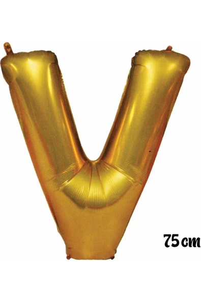 Pazariz 75 Cm V Harfi Folyo Balon Altın