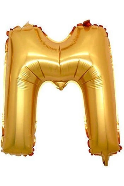 Pazariz Gold Renk Folyo Balon M Harfli Helyum Balon 100 Cm Dev Boy