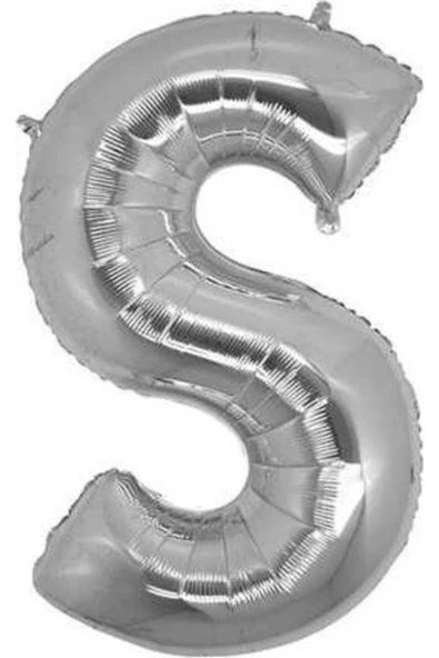 Pazariz S Harfi Gümüş Folyo Balon Harf 100 Cm ürün görseli