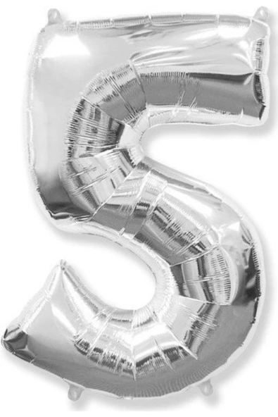 Pazariz Parti Rakam Balon 5 Gümüş Folyo 100 Cm ürün görseli