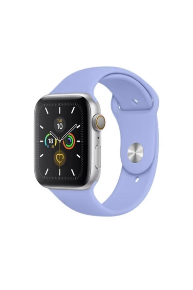 Pazariz Apple Watch Uyumlukordon 2 3 4 5 6 Se 42 Mm Ve 44 Mm Silikon Kordon Kayış - Lila - 1