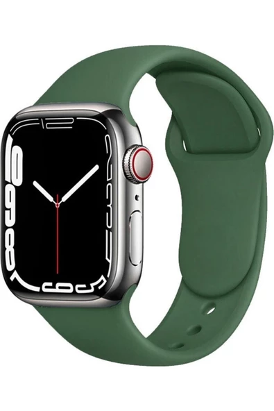 Pazariz Apple Watch Uyumlu8 45 Mm Silikon Kordon Kayış - Haki