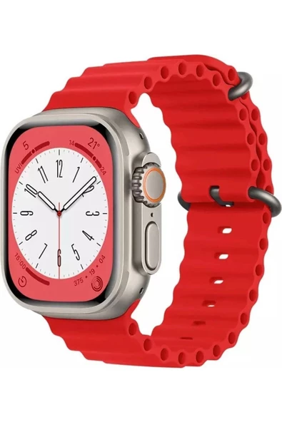 Pazariz Apple Watch Uyumlu8 7 6 5 4 3 2 Se 42mm / 44mm / 45mm Spor Silikon Kordon Kayış ürün görseli 1