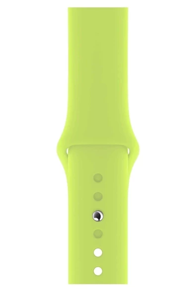 Pazariz Apple Watch Uyumlu1 2 3 4 5 6 7 Se 41mm Klasik Silikon Kordon Kayış No53 Açık Sarı - Resim 2