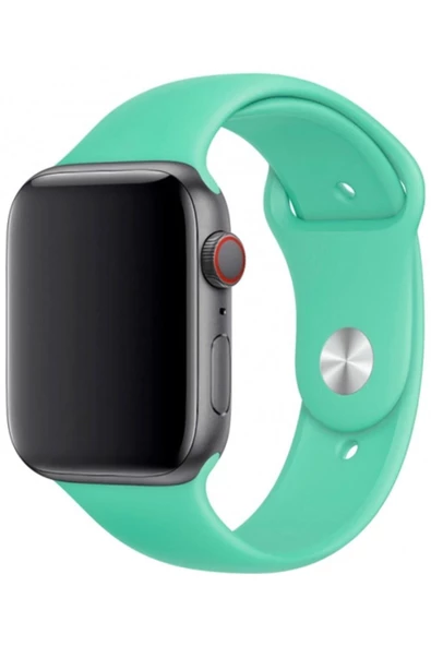 Pazariz Apple Watch Uyumlu1 2 3 4 5 6 Se 38 Mm Silikon Ayarlanair Kordon - Yeşil ürün görseli 1