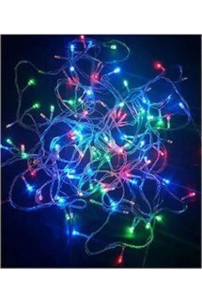 Pazariz 10mt Rgb 100 Led Fişli Noel Parti Yılbaşı Ağaç Dekoratif Aydınlatma Lambası Animasyonlu Süsleme