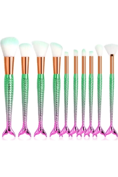 Pazariz 10 Lu Balık Makyaj Fırça Seti ürün görseli 1