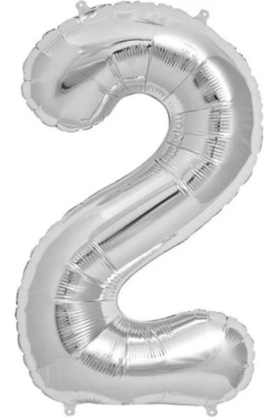Pazariz Balon Rakam Balon Folyo Orta Boy 75 Cm Gümüş 2