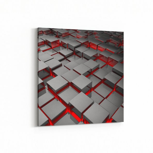 Olla 10053 Abstract 3 Boyut Görsel Kare Kanvas Tablo
