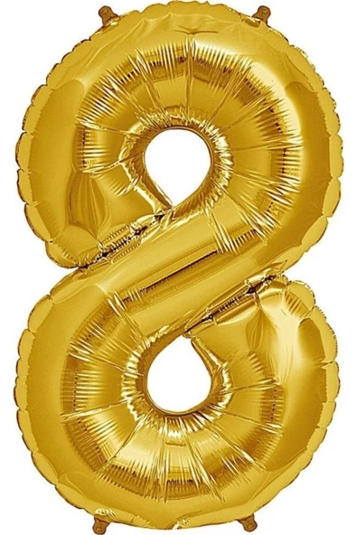 Pazariz Folyo Balon 8 Rakamı Altın 40 Cm ürün görseli
