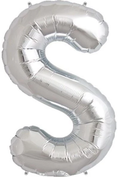 Pazariz Balon Parti S Harf Gümüş Folyo Balon 102 Cm