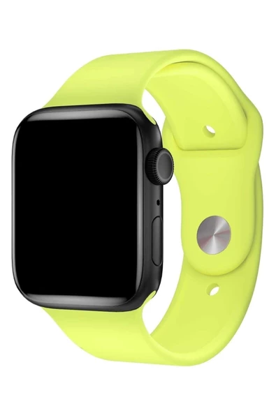 Pazariz Apple Watch Uyumlu1 2 3 4 5 6 7 Se 41mm Klasik Silikon Kordon Kayış No53 Açık Sarı ürün görseli 1