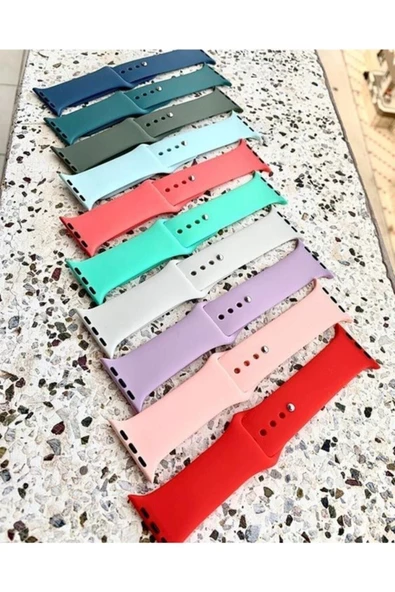 Pazariz Apple Watch Uyumlu1 2 3 4 5 6 Se 38 Mm Silikon Ayarlanair Kordon - Yeşil - Resim 3