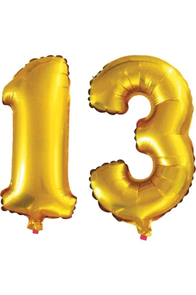Pazariz 13 Yaş Sayı Folyo Balon Altın 90 Cm ürün görseli