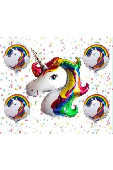 Pazariz Unicorn Folyo Balon Seti 5'li