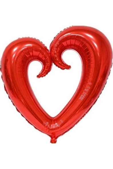 Pazariz Parti Kalp Folyo Kırmızı Balon