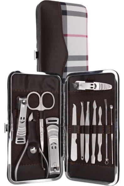 Pazariz Profesyonel Çelik Manikür Pedikür Seti 12 Parça - 2