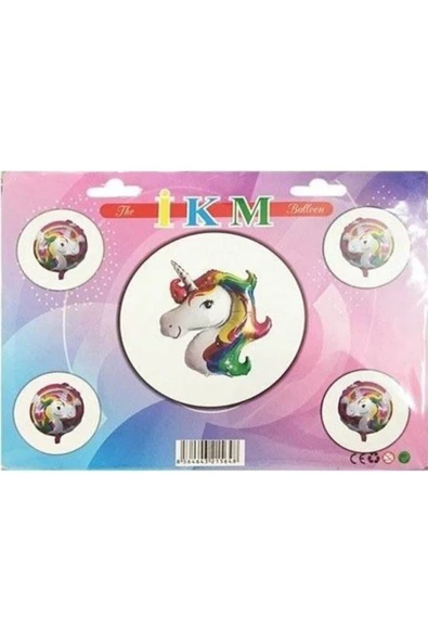 Pazariz Parti Feneri Unicorn Folyo Balon Set 5 Adet